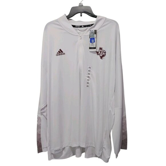 Adidas Texas ATM Aggies Long Sleeve Quarter-Zip Knit Sweatshirt XXXL (READ) - Picture 1 of 9